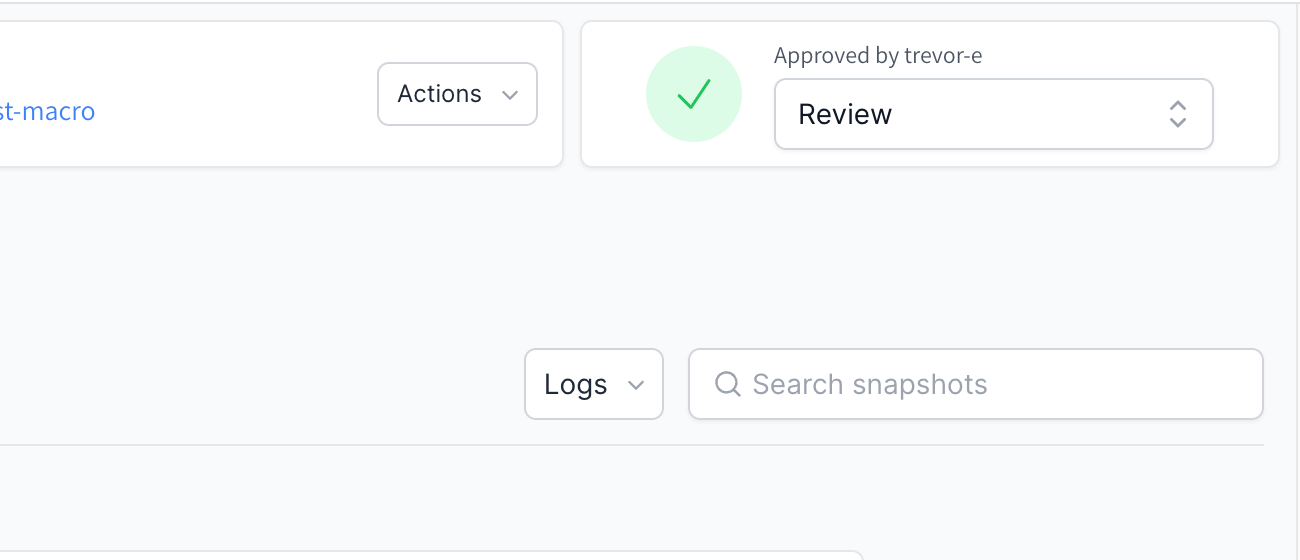 Approval workflow through the web UI